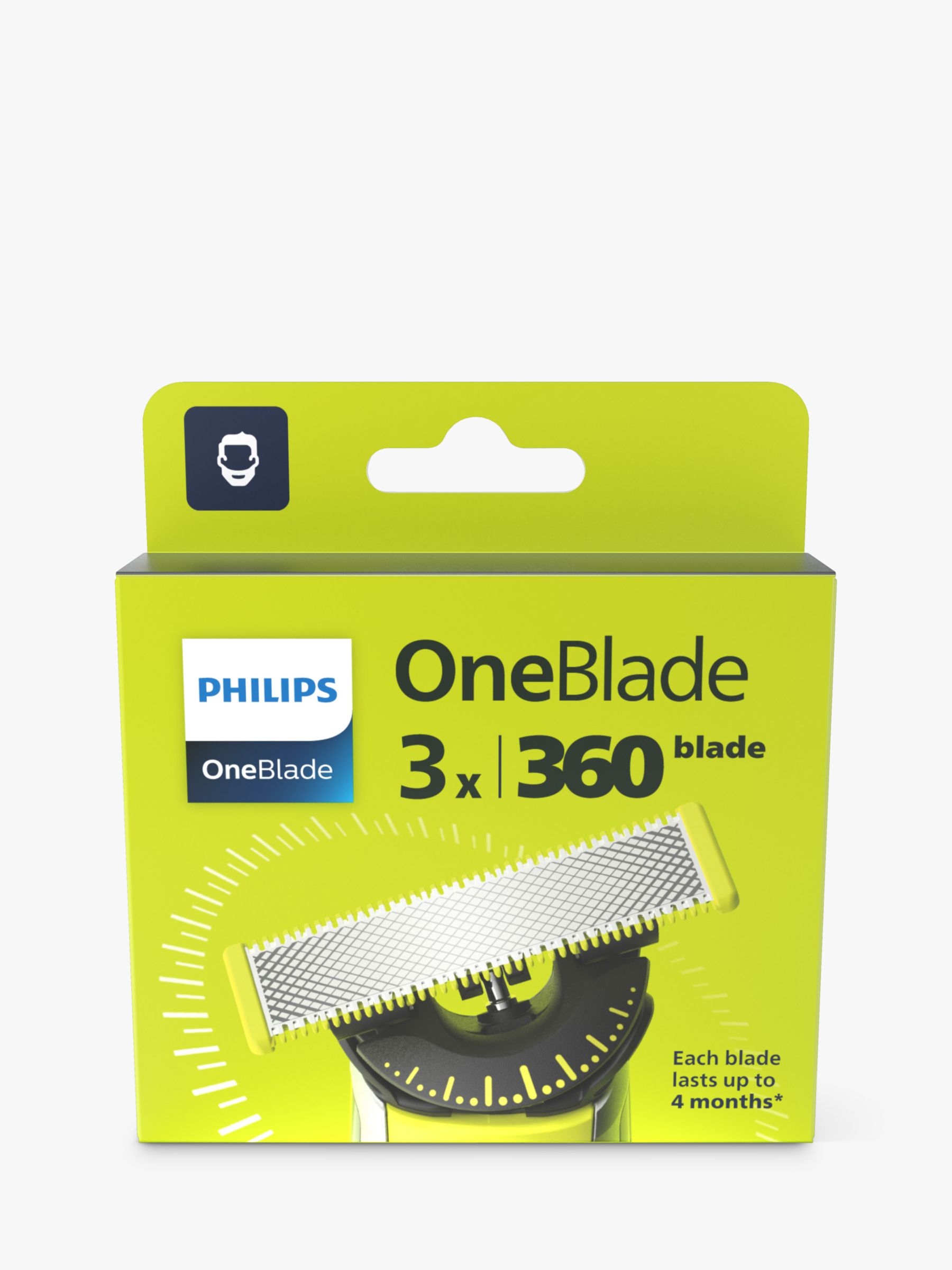 Philips QP430/50 OneBlade 360 Replacement Blades for Face, Pack of 3, Multi