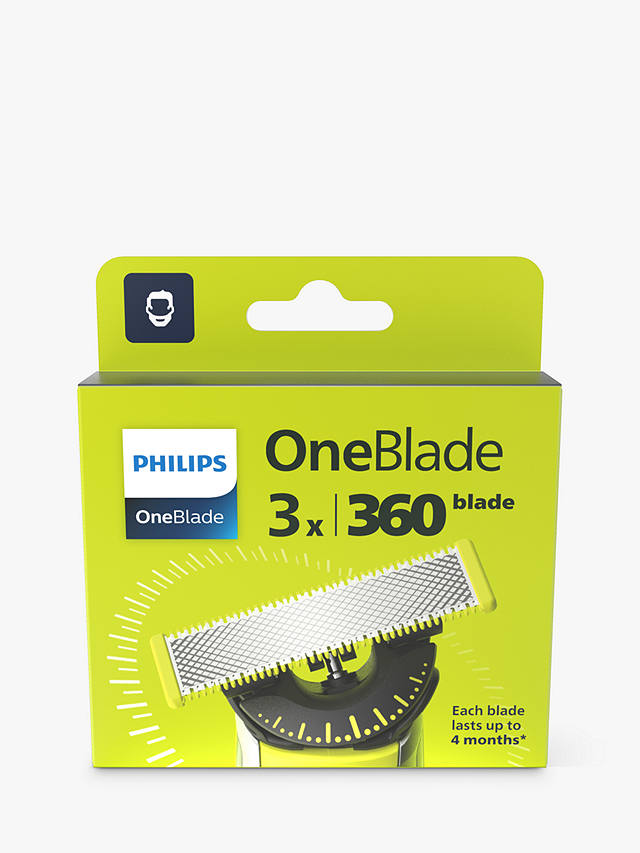 Philips QP430/50 OneBlade 360 Replacement Blades for Face, Pack of 3, Multi 8