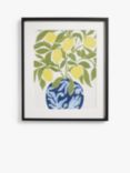John Lewis La Poire 'Sicily Lemons' Framed Print & Mount, 62 x 52cm, Green/Blue