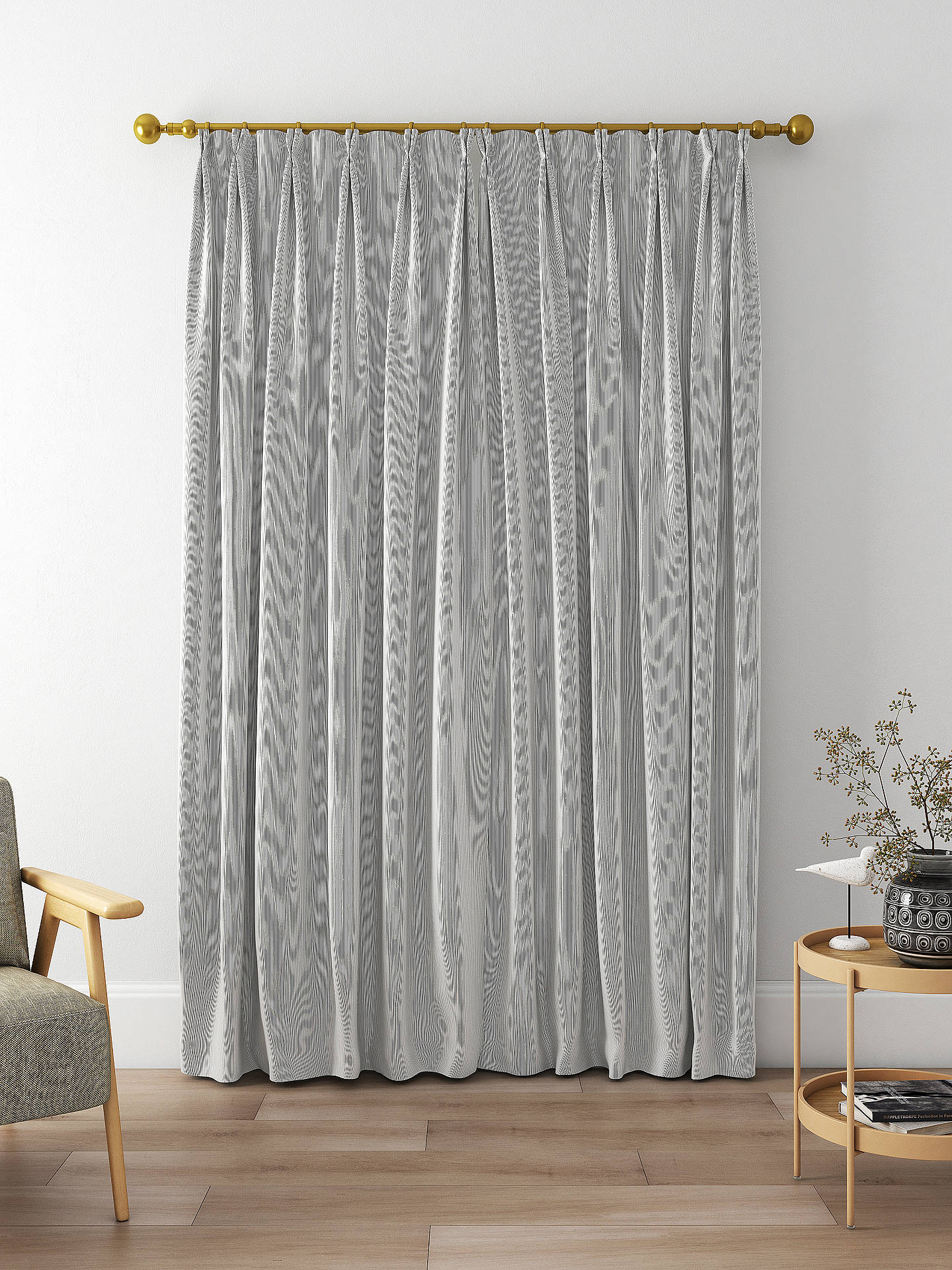 Clarke & Clarke Breton Made to Measure Curtains, Charcoal