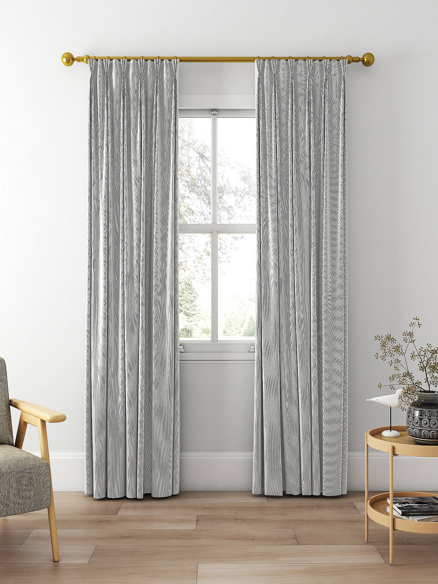 Clarke & Clarke Breton Made to Measure Curtains, Charcoal