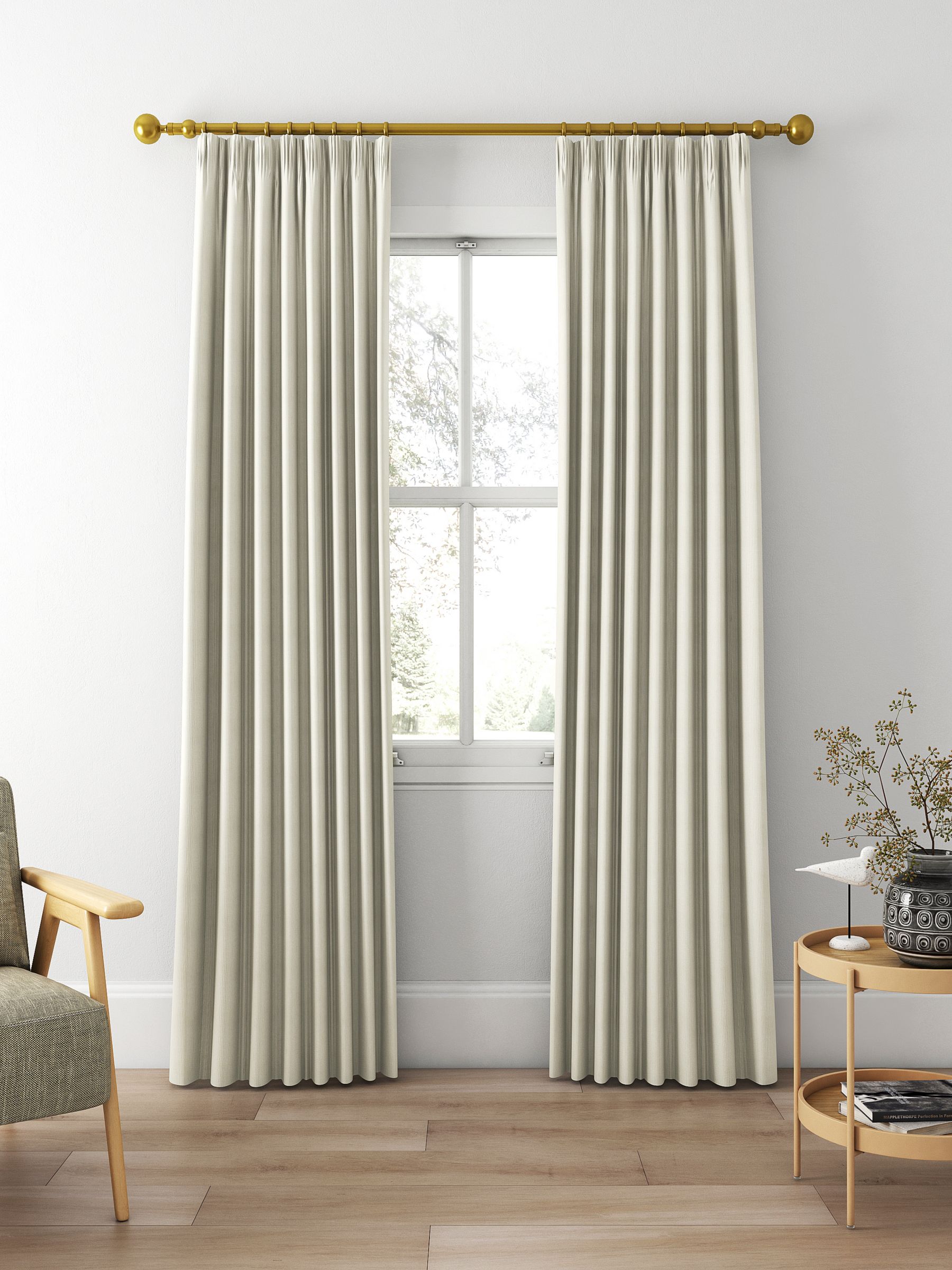 Clarke & Clarke Spencer Made to Measure Curtains, Linen