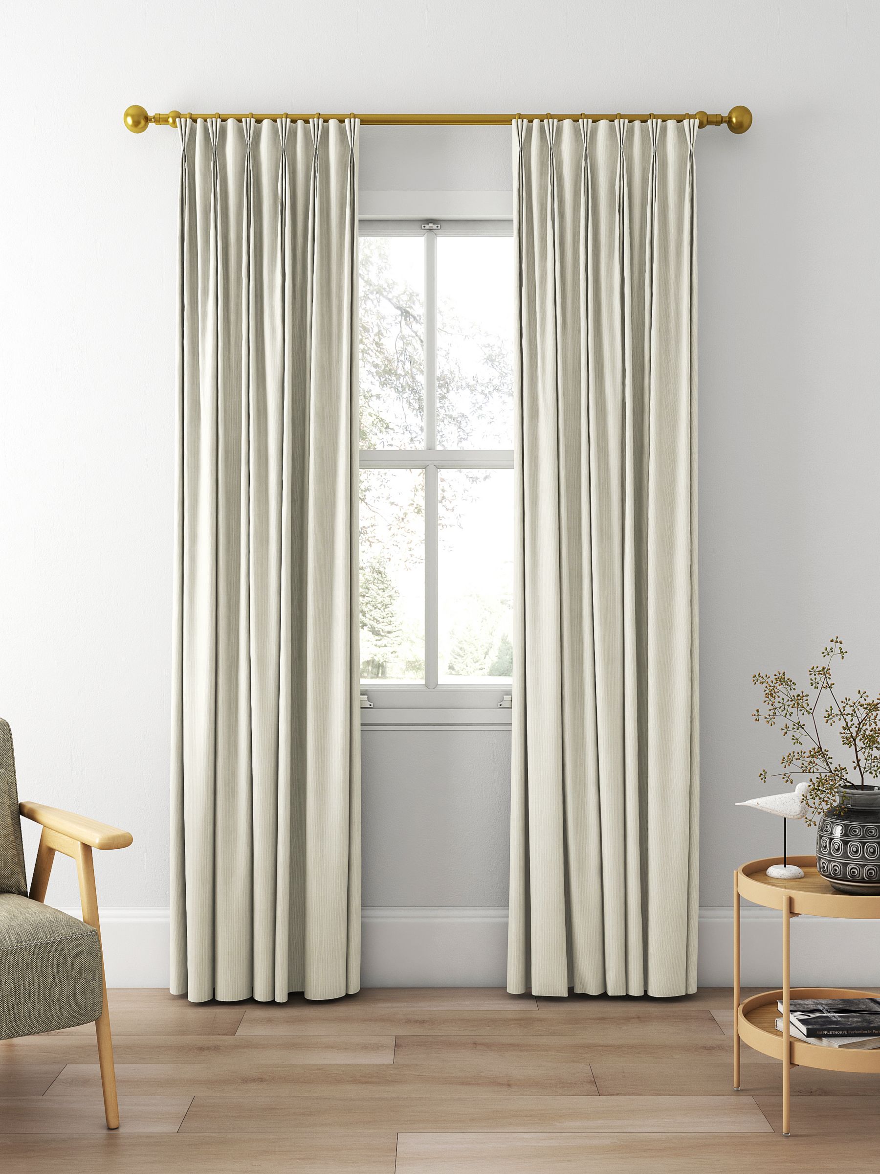 Clarke & Clarke Spencer Made to Measure Curtains, Linen