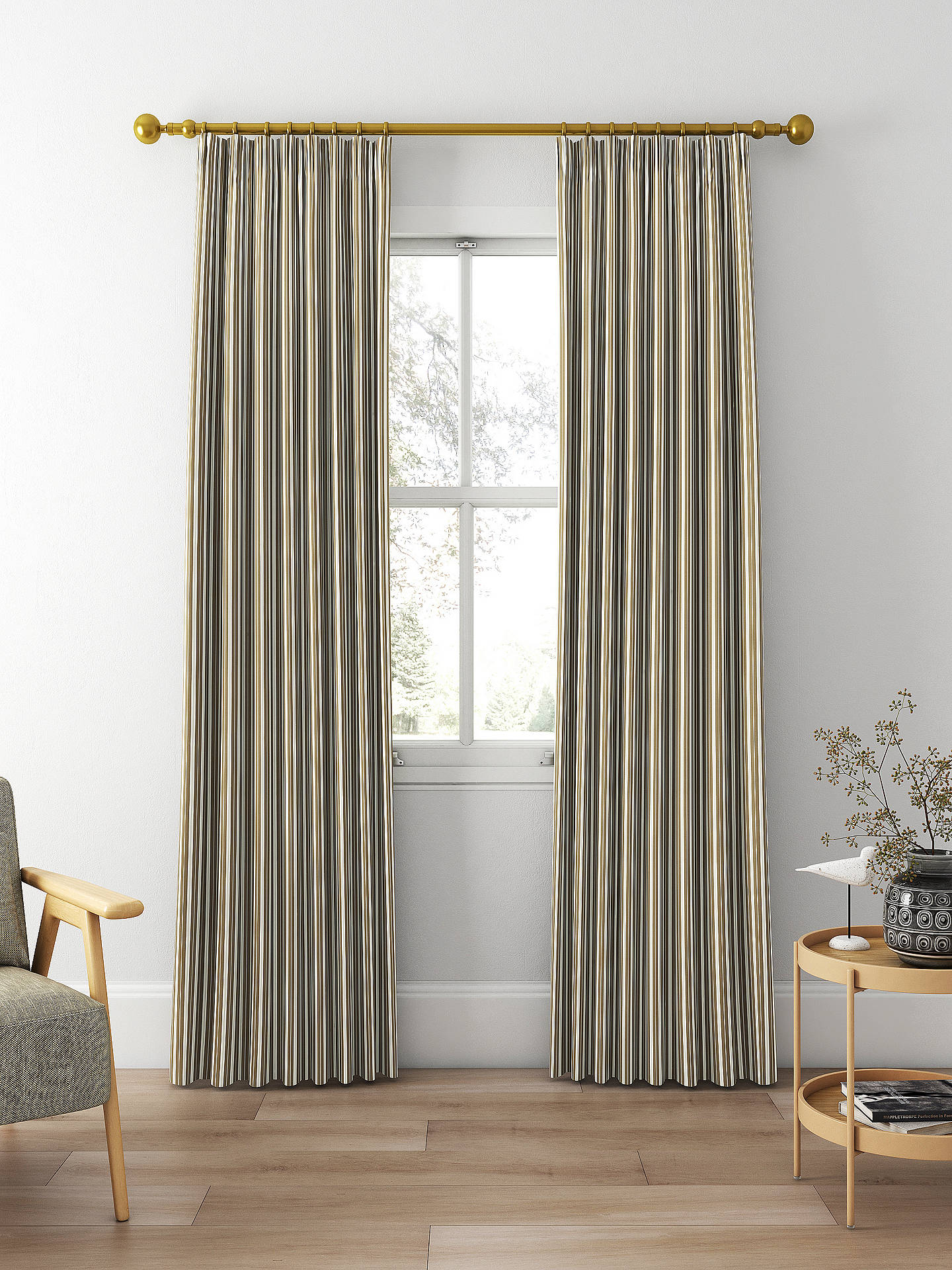 Clarke & Clarke Belgravia Made to Measure Curtains, Charcoal/Linen