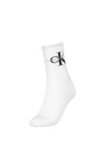 Calvin Klein Ribbed Logo Socks, White