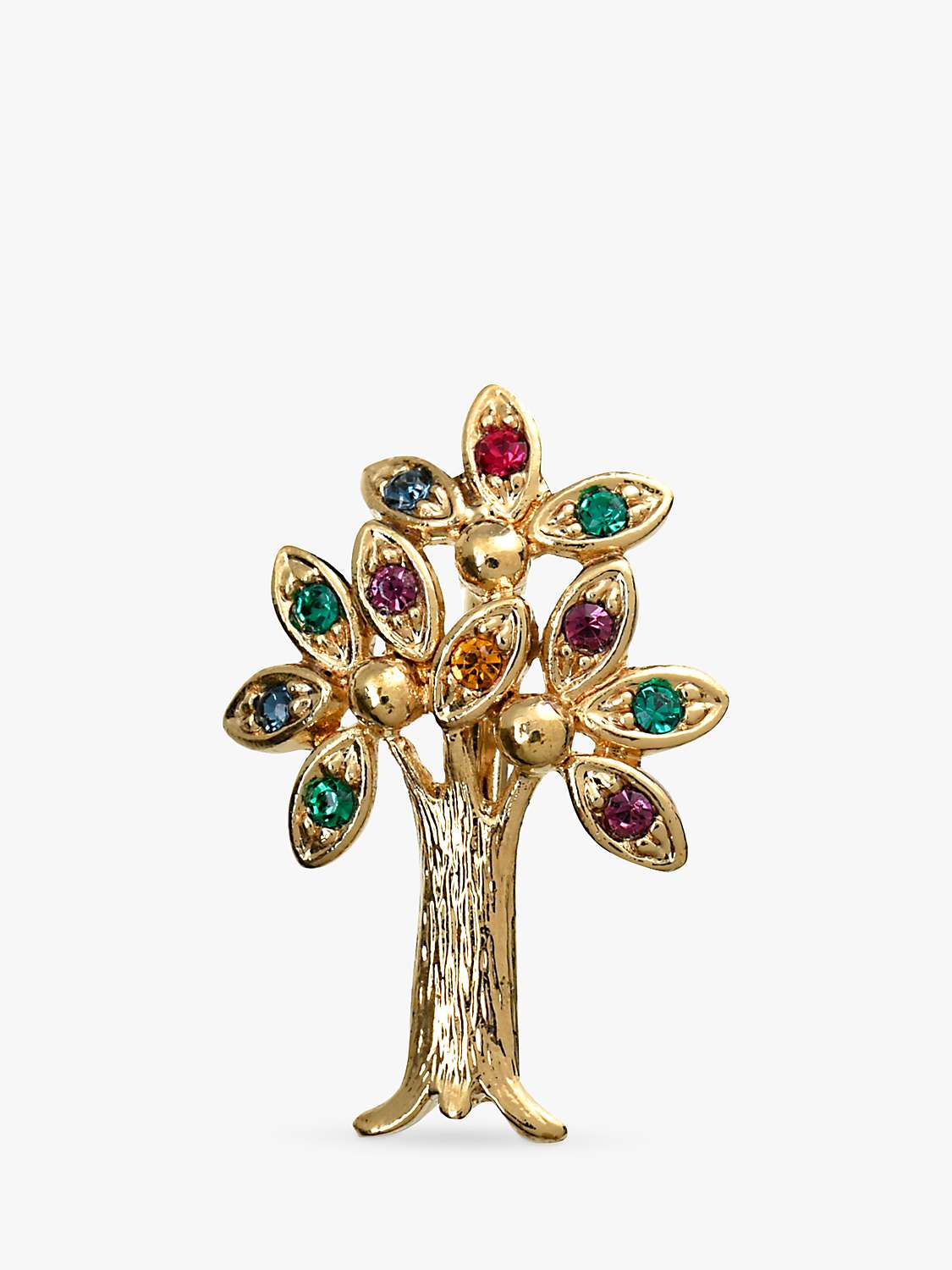 Buy Eclectica Vintage 18ct Gold Plated Swarovski Crystal Tree Brooch, Dated Circa 1980s, Multi Online at johnlewis.com
