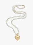 Eclectica Vintage Heart Pendant Faux Pearl Necklace