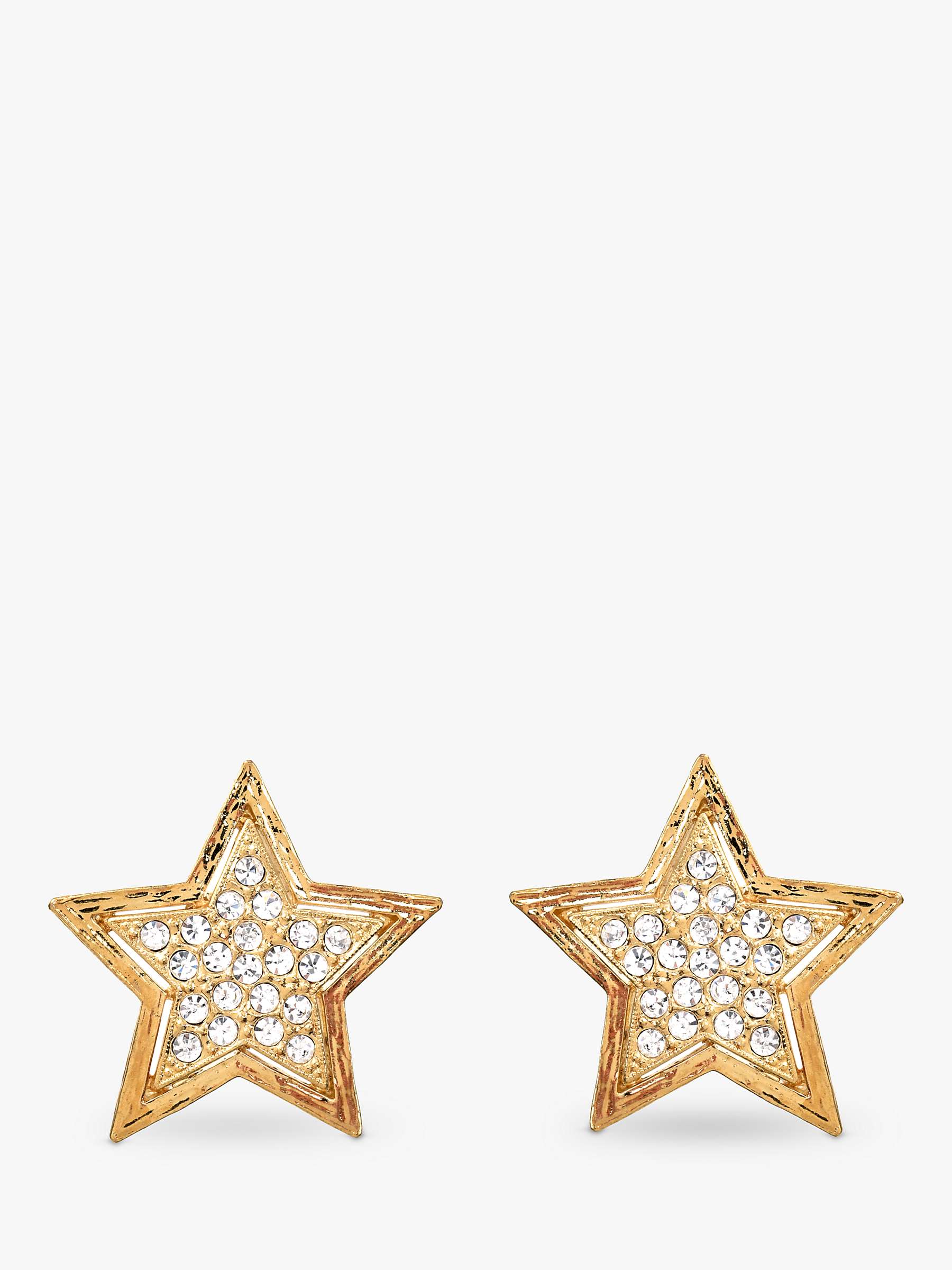 Buy Eclectica Vintage Star Emblem Clip On Earrings, Dated Circa 1980s, Gold Online at johnlewis.com