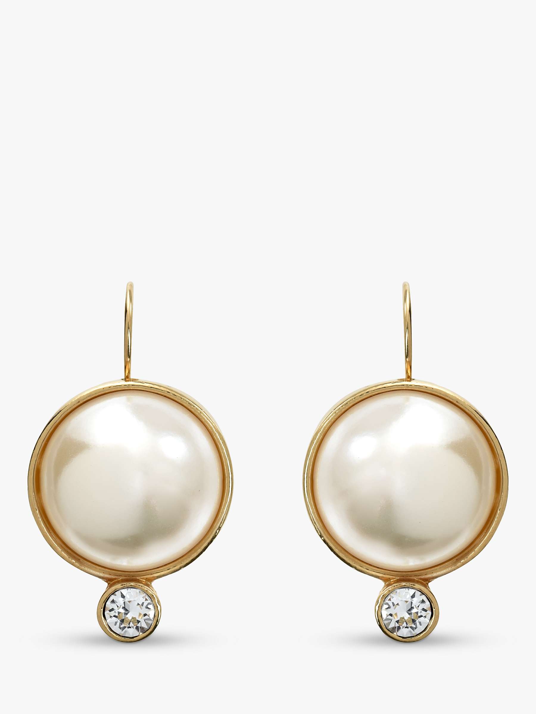 Buy Eclectica Vintage 18ct Gold Plated Statement Pearl Swarovski Crystal Earrings, Cream Online at johnlewis.com