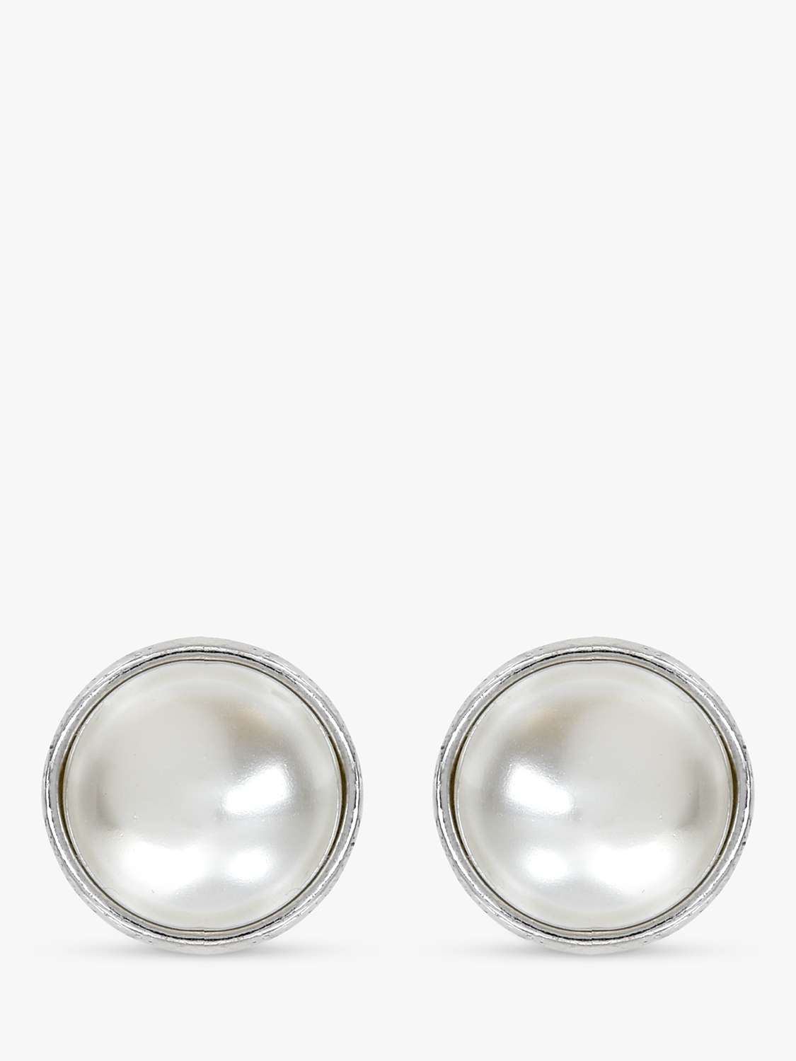 Buy Eclectica Vintage Cabouchon Faux Pearl Clip-On Earrings, Silver Online at johnlewis.com
