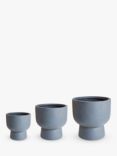 Ivyline Dallas Outdoor Planter, Set of 3, Charcoal