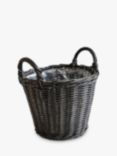 Ivyline Polyrattan Lined Basket Outdoor Planter, Willow