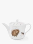 Wrendale Designs Hedgehog & Mouse Bone China Teapot, 600ml, White/Brown
