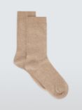 John Lewis Cotton Cashmere Blend Ankle Socks, Caramel