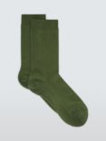 John Lewis Cotton Cashmere Blend Ankle Socks, Olive
