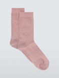 John Lewis Cotton Cashmere Blend Ankle Socks, Rose
