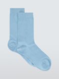 John Lewis Cotton Cashmere Blend Ankle Socks, Powder Blue