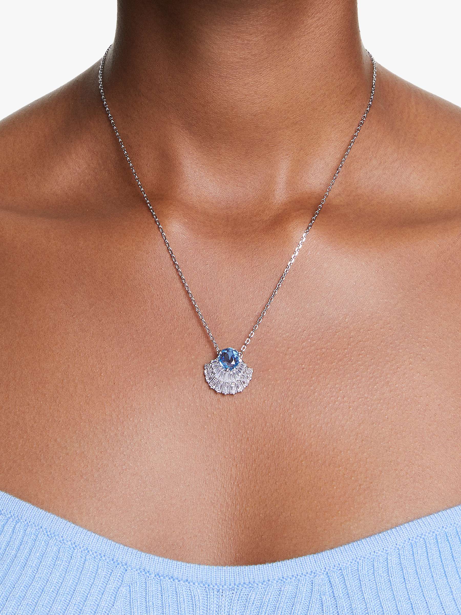 Buy Swarovski Idyllia Crystal Pendant Necklace, Silver/Blue Online at johnlewis.com