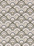 John Lewis Astra Embroidery Made to Measure Curtains or Roman Blind, Dark Olive