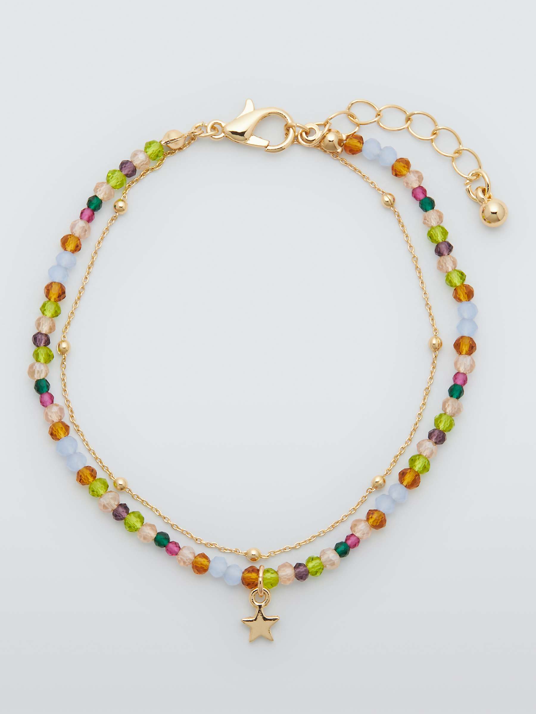 Buy John Lewis Double Row Bead and Chain Bracelet, Multi Online at johnlewis.com