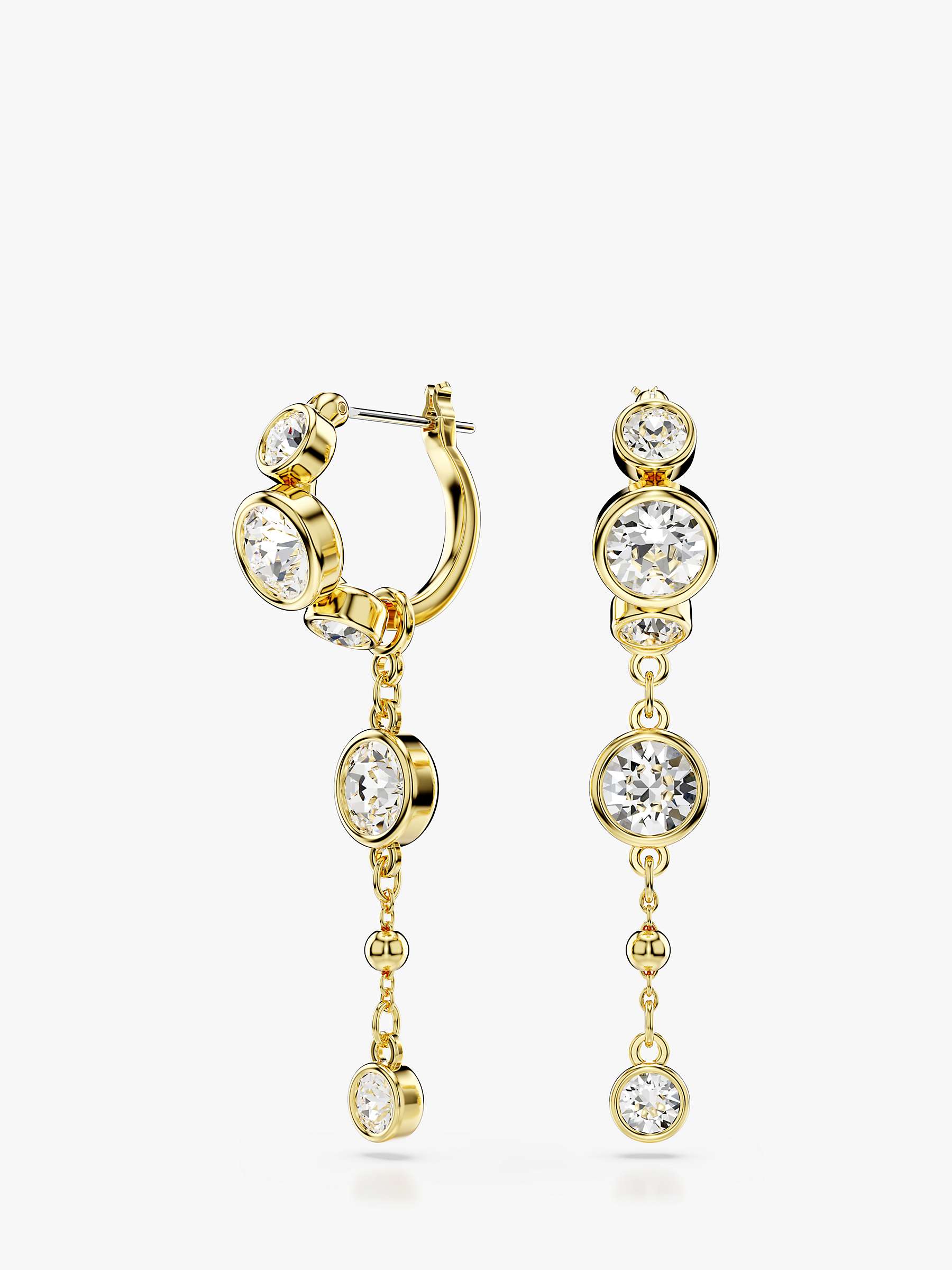 Buy Swarovski Crystal Hoop and Chain Earrings, Gold Online at johnlewis.com