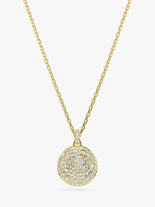 Swarovski Meteora Double Chain Pave Crystal Pendant Necklace, Gold