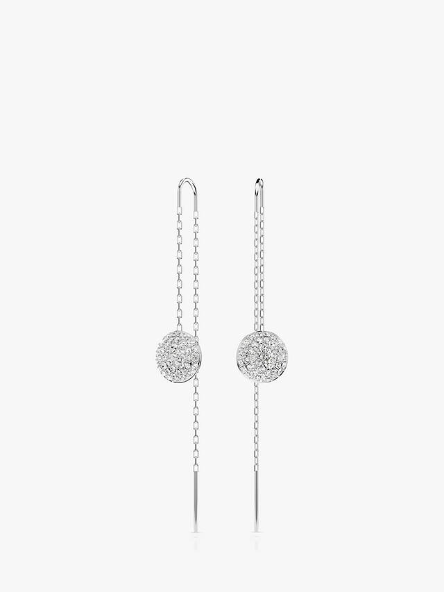 Swarovski Meteora Crystal Drop Threader Earrings, Silver