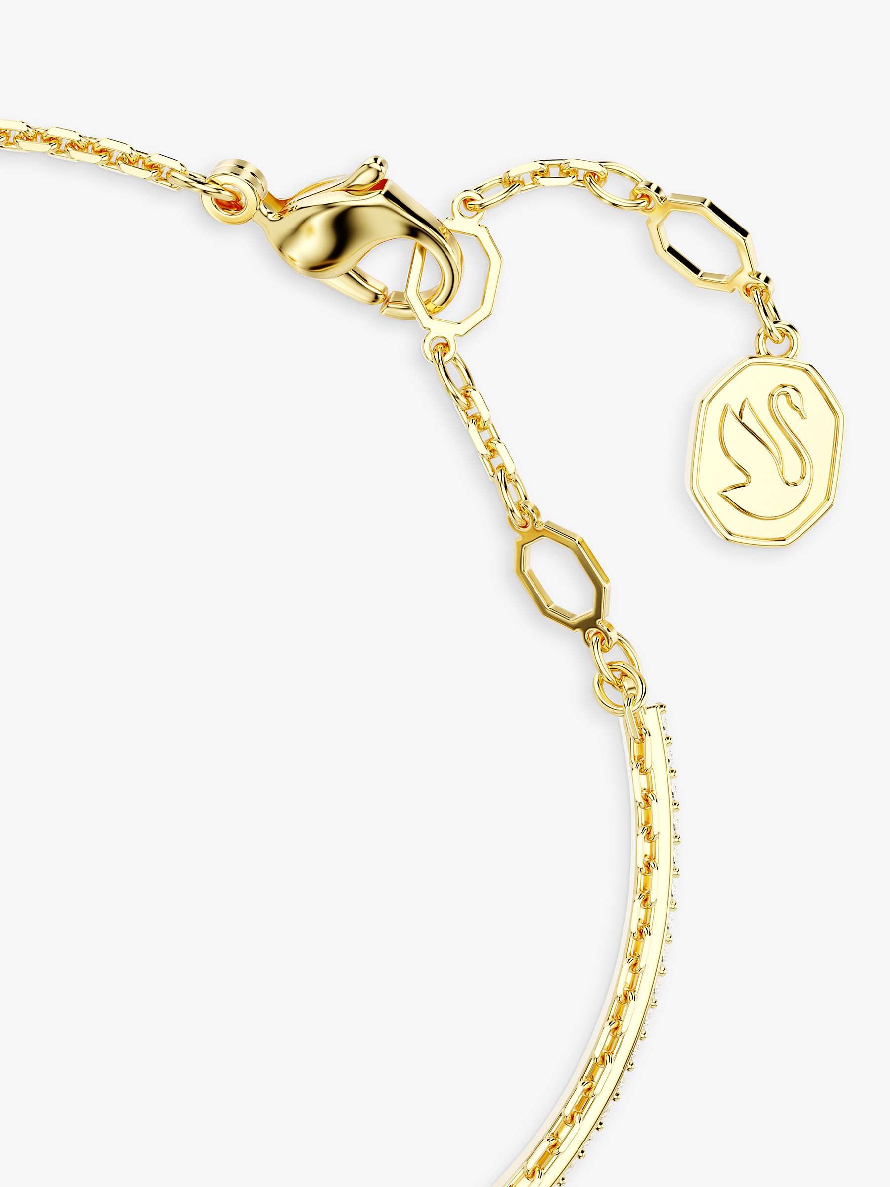 Buy Swarovski Chroma Crystal Heart Chain Detail Bangle, Gold/Multi Online at johnlewis.com