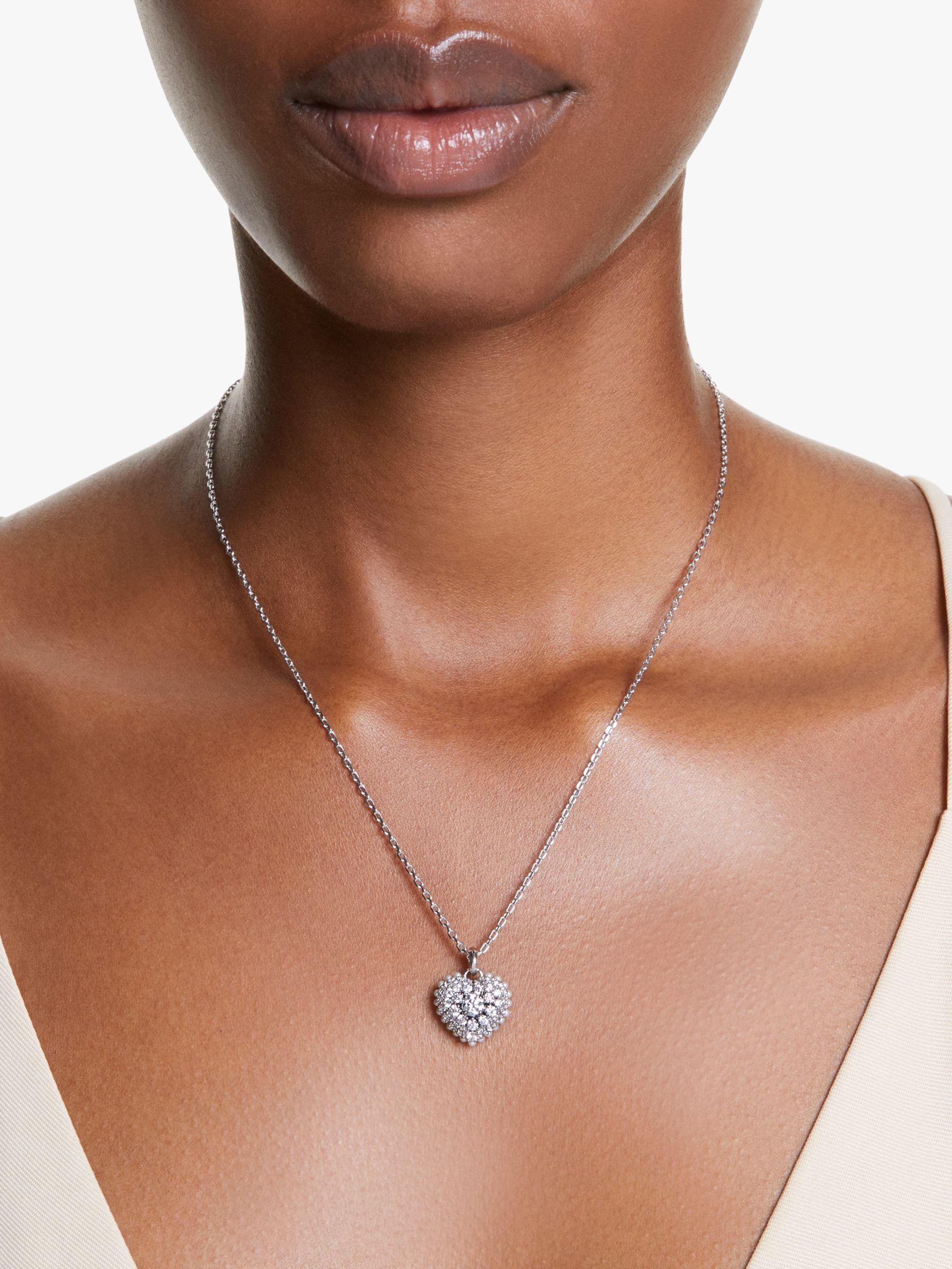 Buy Swarovski Hyperbola Crystal Heart Pendant, Silver Online at johnlewis.com