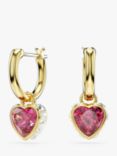 Swarovski Chroma Crystal Heart Drop Earrings, Gold/Red