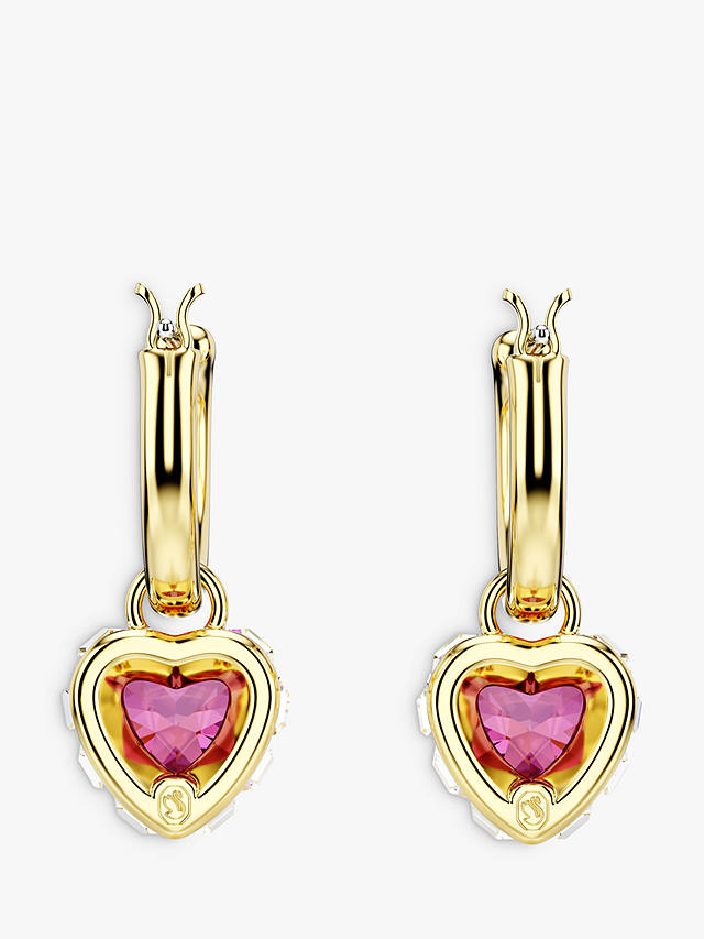 Swarovski Chroma Crystal Heart Drop Earrings, Gold/Red