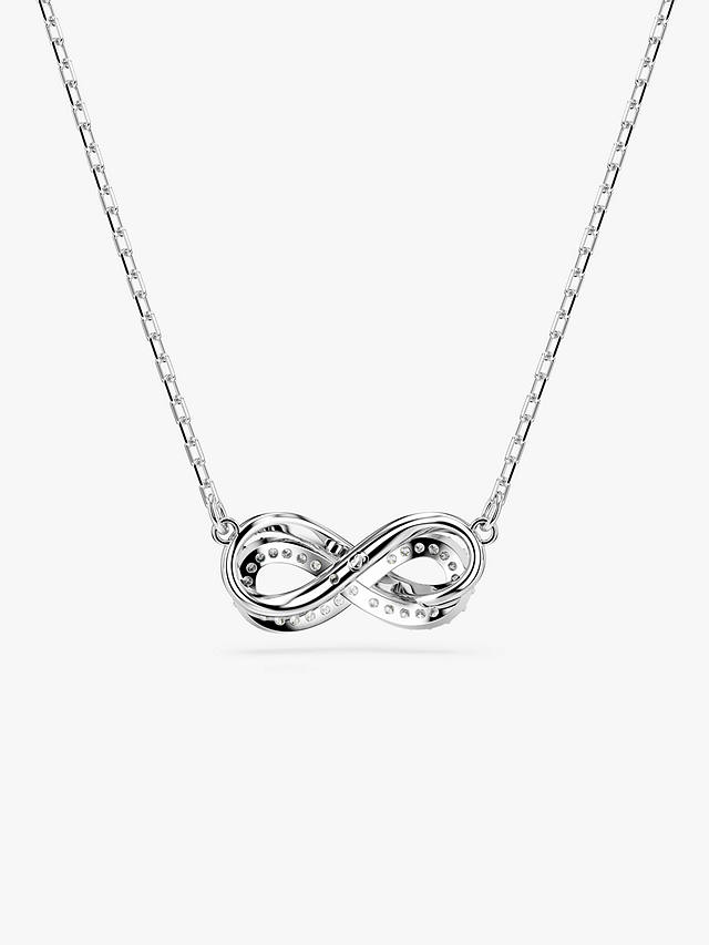 Swarovski Hyperbola Crystal Infinity Pendant Necklace, Silver