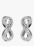 Swarovski Hyperbola Crystal Infinity Stud Earrings, Silver