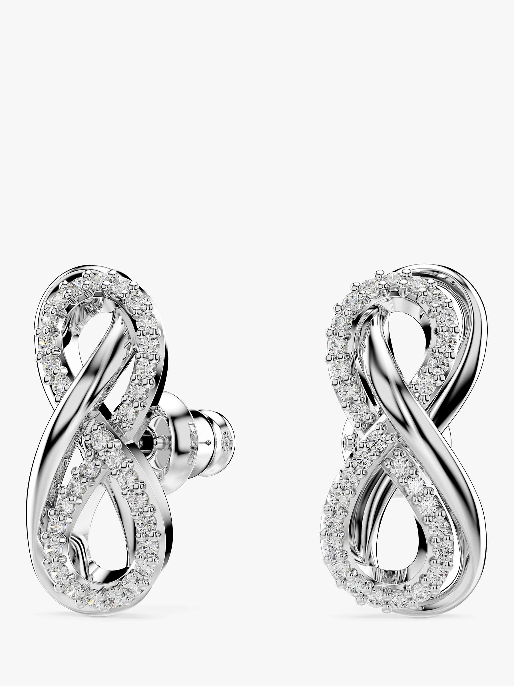 Buy Swarovski Hyperbola Crystal Infinity Stud Earrings, Silver Online at johnlewis.com