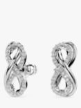 Swarovski Hyperbola Crystal Infinity Stud Earrings, Silver