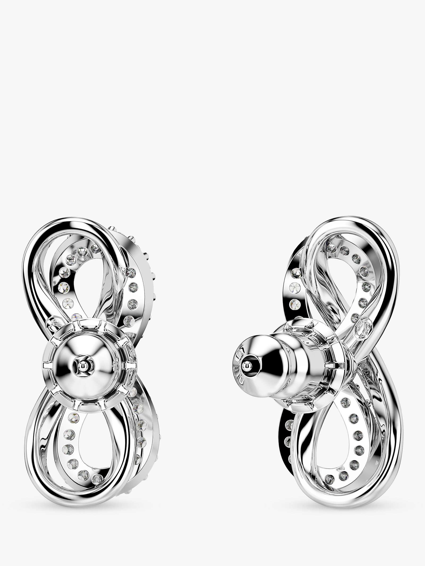 Buy Swarovski Hyperbola Crystal Infinity Stud Earrings, Silver Online at johnlewis.com