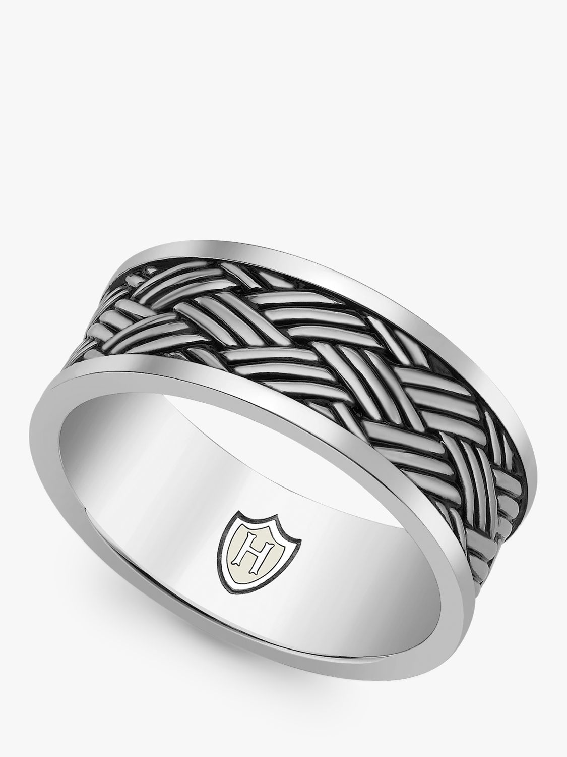 Buy Hoxton London Men's Bamboo Oxidised Ring, Silver Online at johnlewis.com