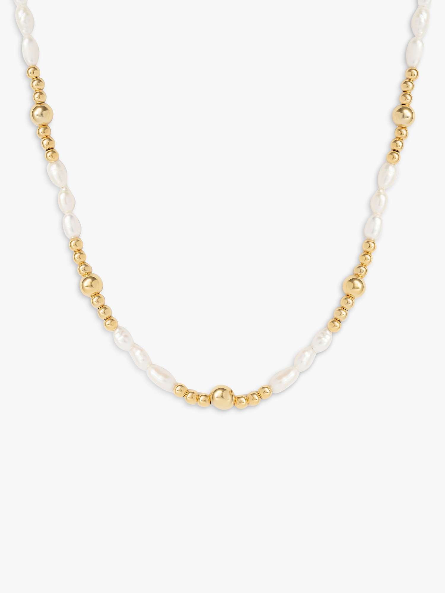 Buy LARNAUTI Annecy Freshwater Pearl Beaded Necklace, Gold/White Online at johnlewis.com