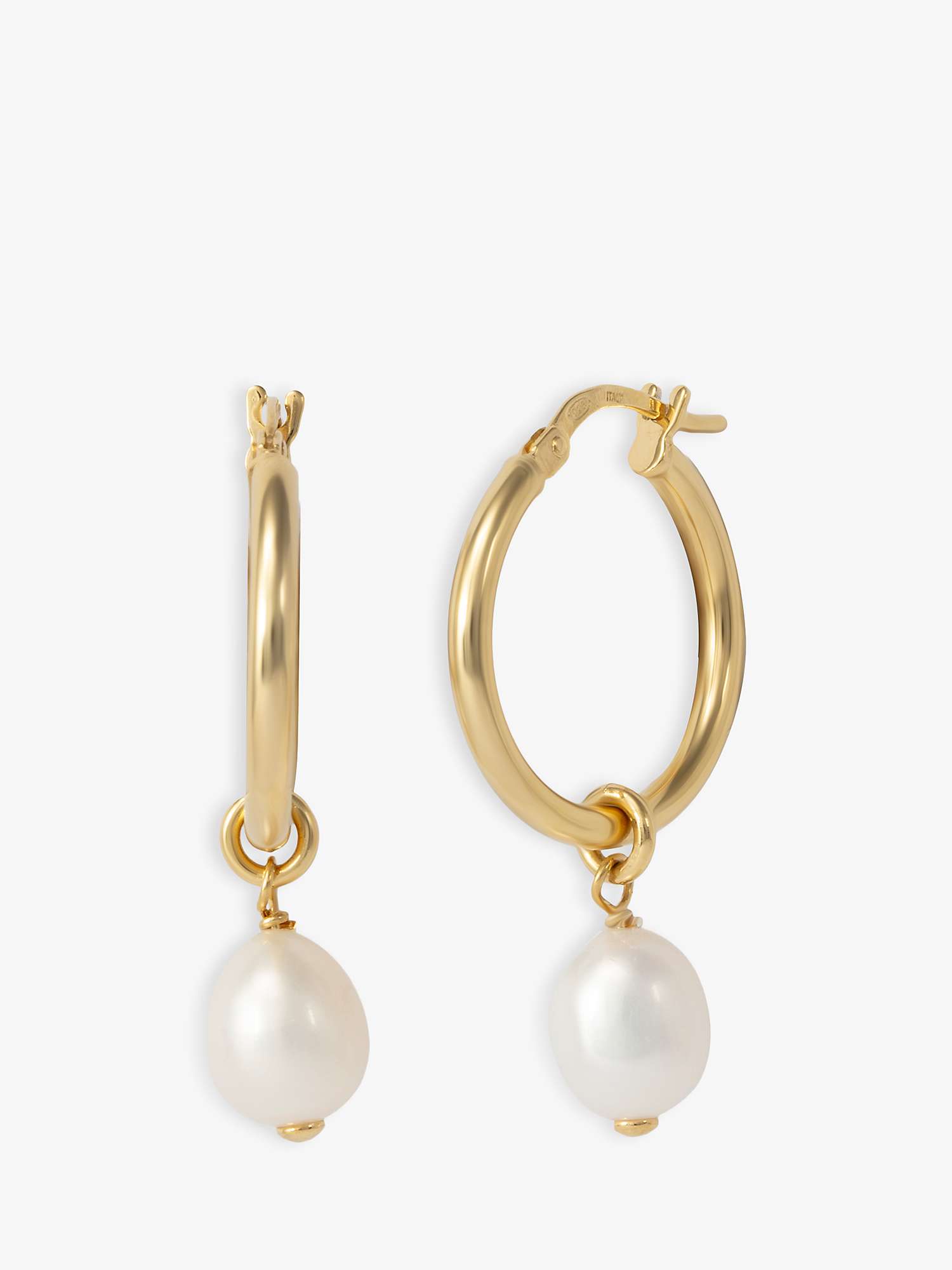 Buy LARNAUTI Annecy Pearl Drop Hoop Earrings, Gold Online at johnlewis.com