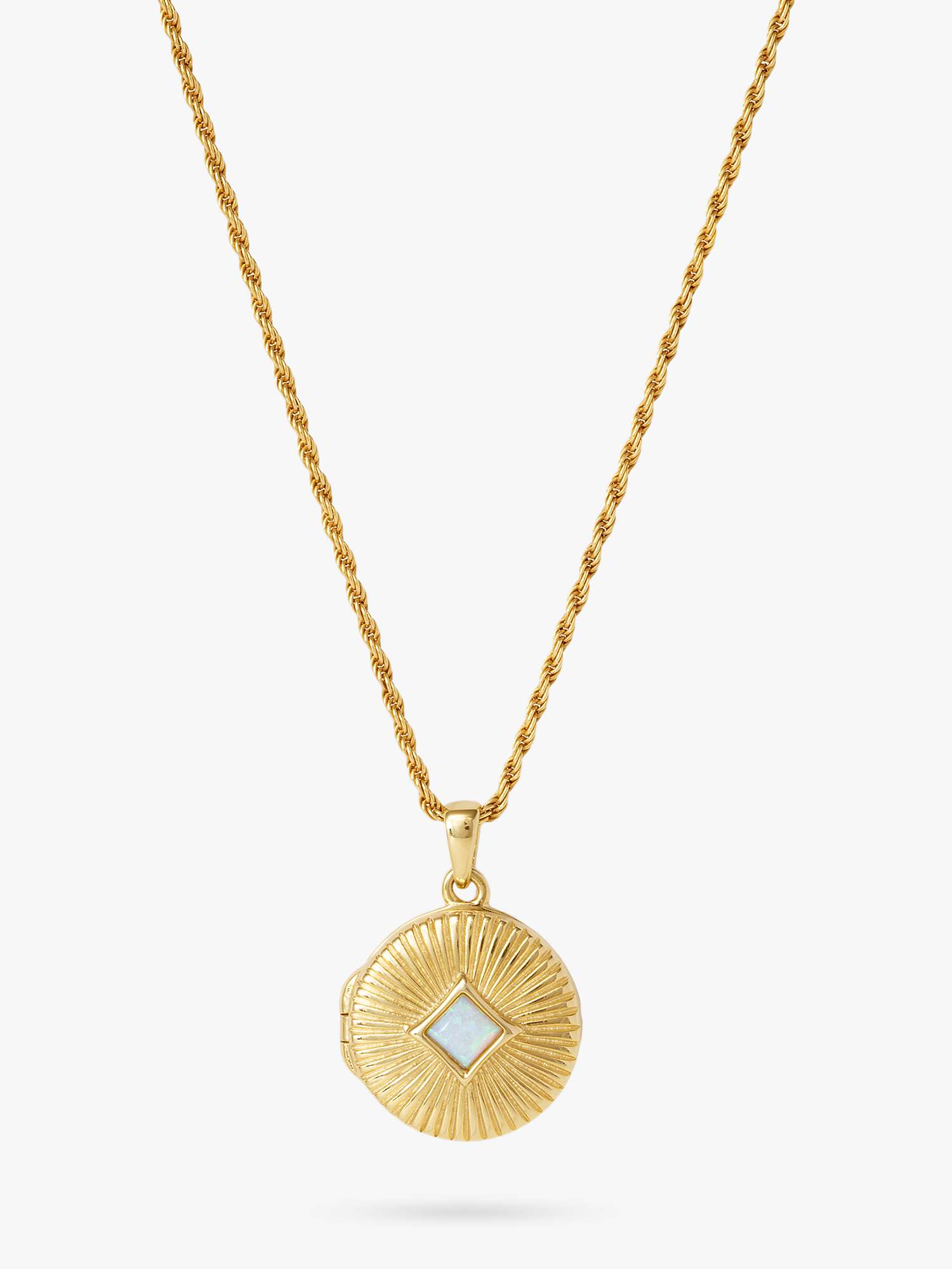 Buy LARNAUTI Kerala Opal Locket Pendant Necklace, Gold Online at johnlewis.com