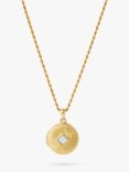 LARNAUTI Kerala Opal Locket Pendant Necklace, Gold