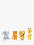 Knitty Critters Pouch Pal Jungle Friends Amigurumi Crochet Kit, Elephant/Tiger/Lion/Giraffe
