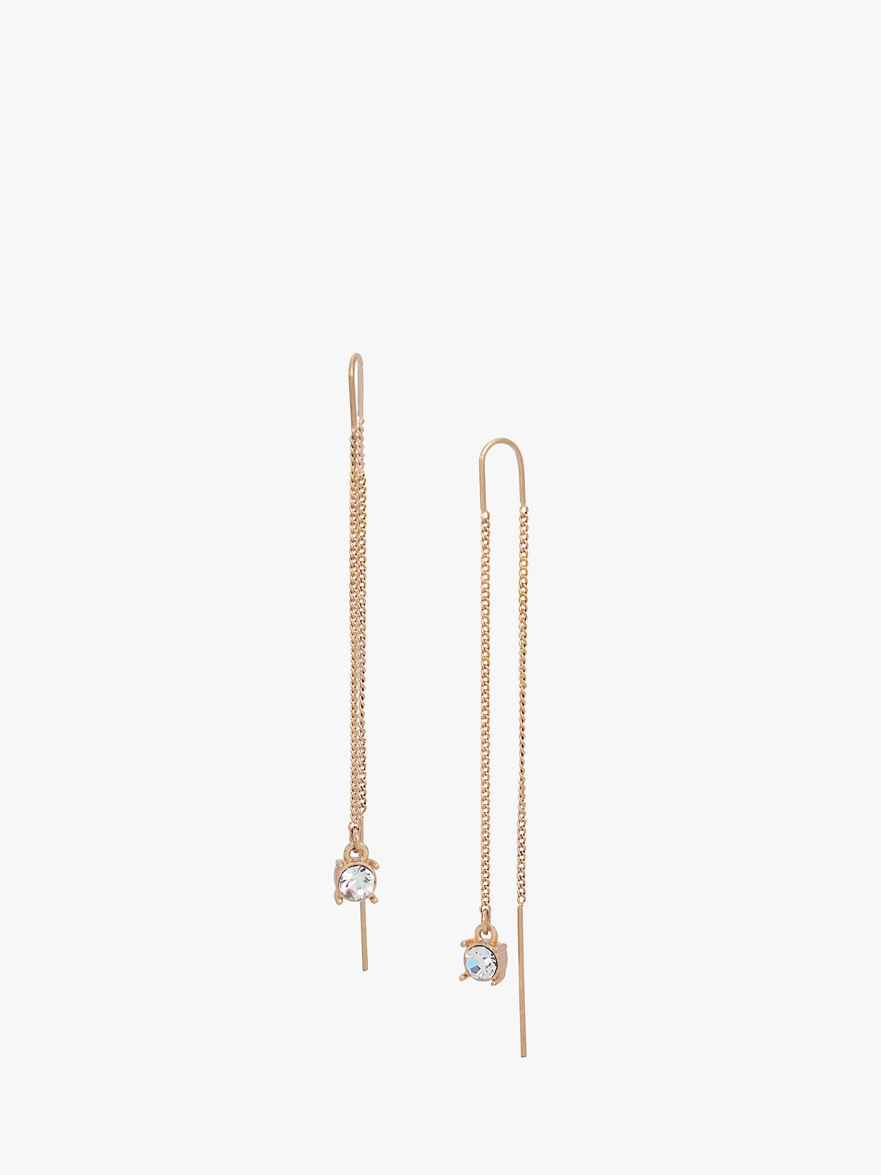 Buy AllSaints Crystal Chain Threader Earrings, Warm Brass Online at johnlewis.com