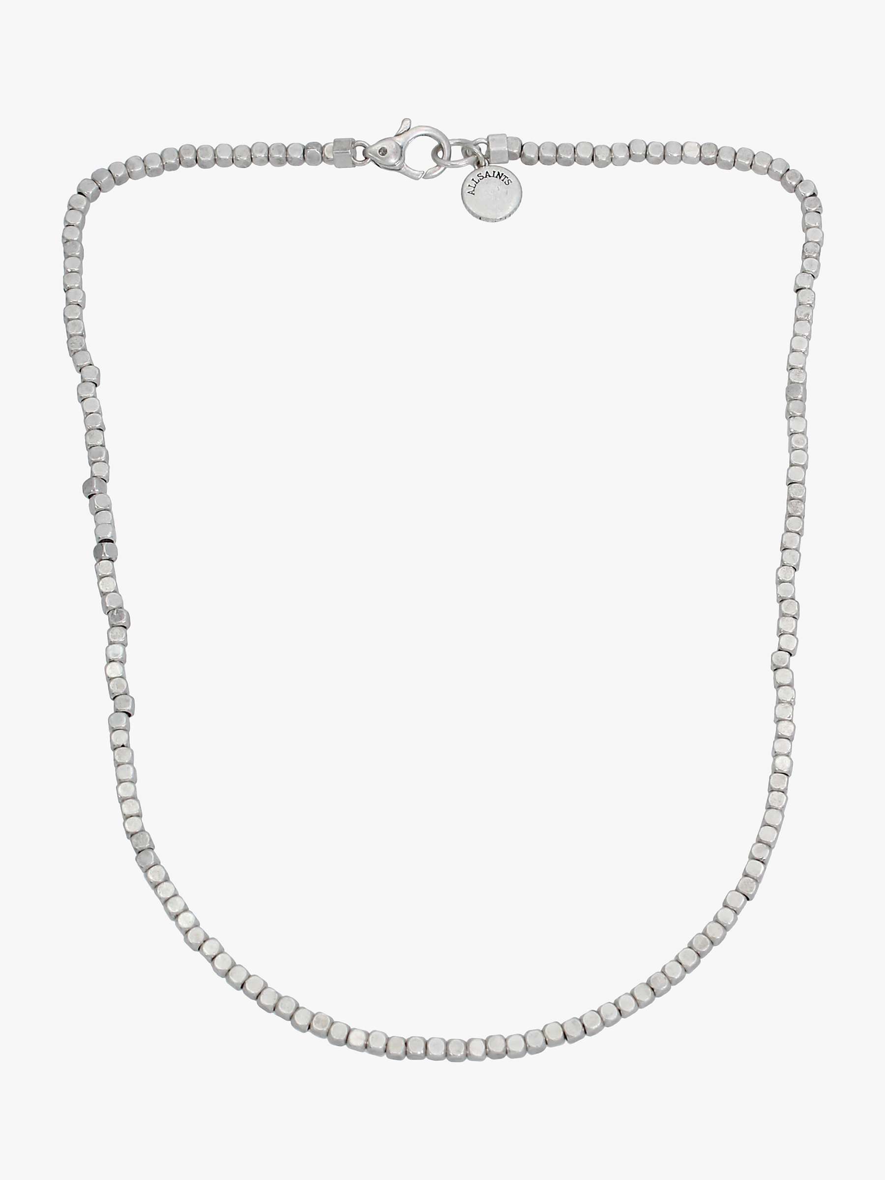 Buy AllSaints Beaded Necklace, Warm Silver Online at johnlewis.com