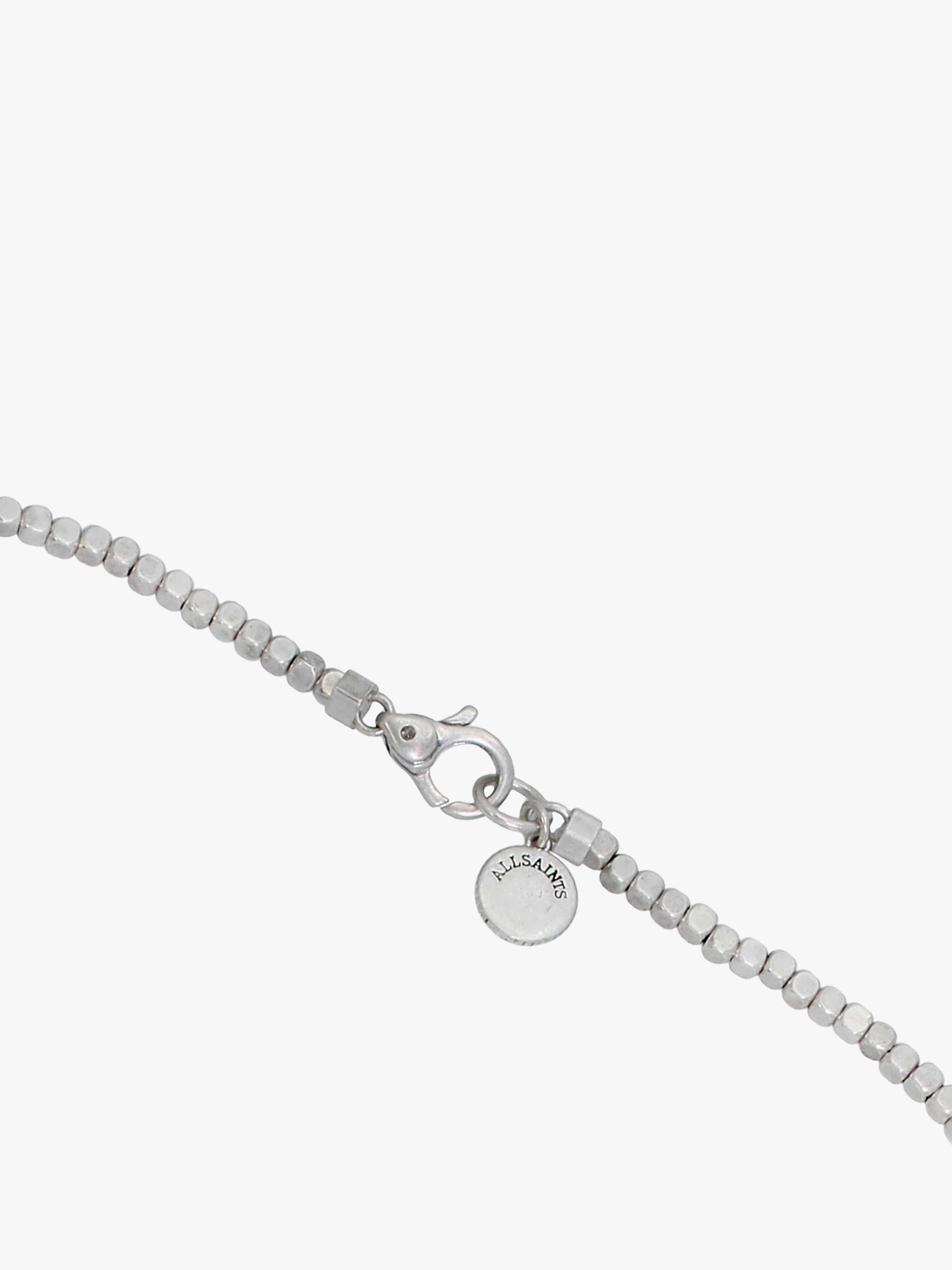 Buy AllSaints Beaded Necklace, Warm Silver Online at johnlewis.com