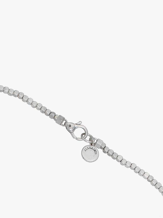 AllSaints Beaded Necklace, Warm Silver