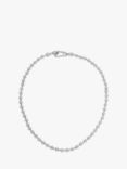 AllSaints Unisex Ball Chain Necklace, Warm Silver