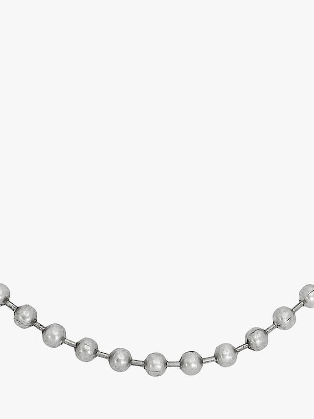 AllSaints Unisex Ball Chain Necklace, Warm Silver