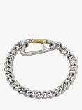 AllSaints Unisex Carabiner Clasp Bracelet, Warm Brass/Silver