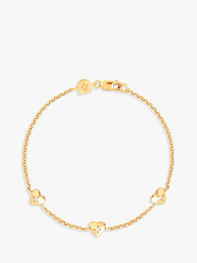 Astrid & Miyu Heart Charm Bracelet, Gold